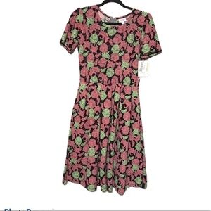 Amelia Dress Floral Green and Pink New D118